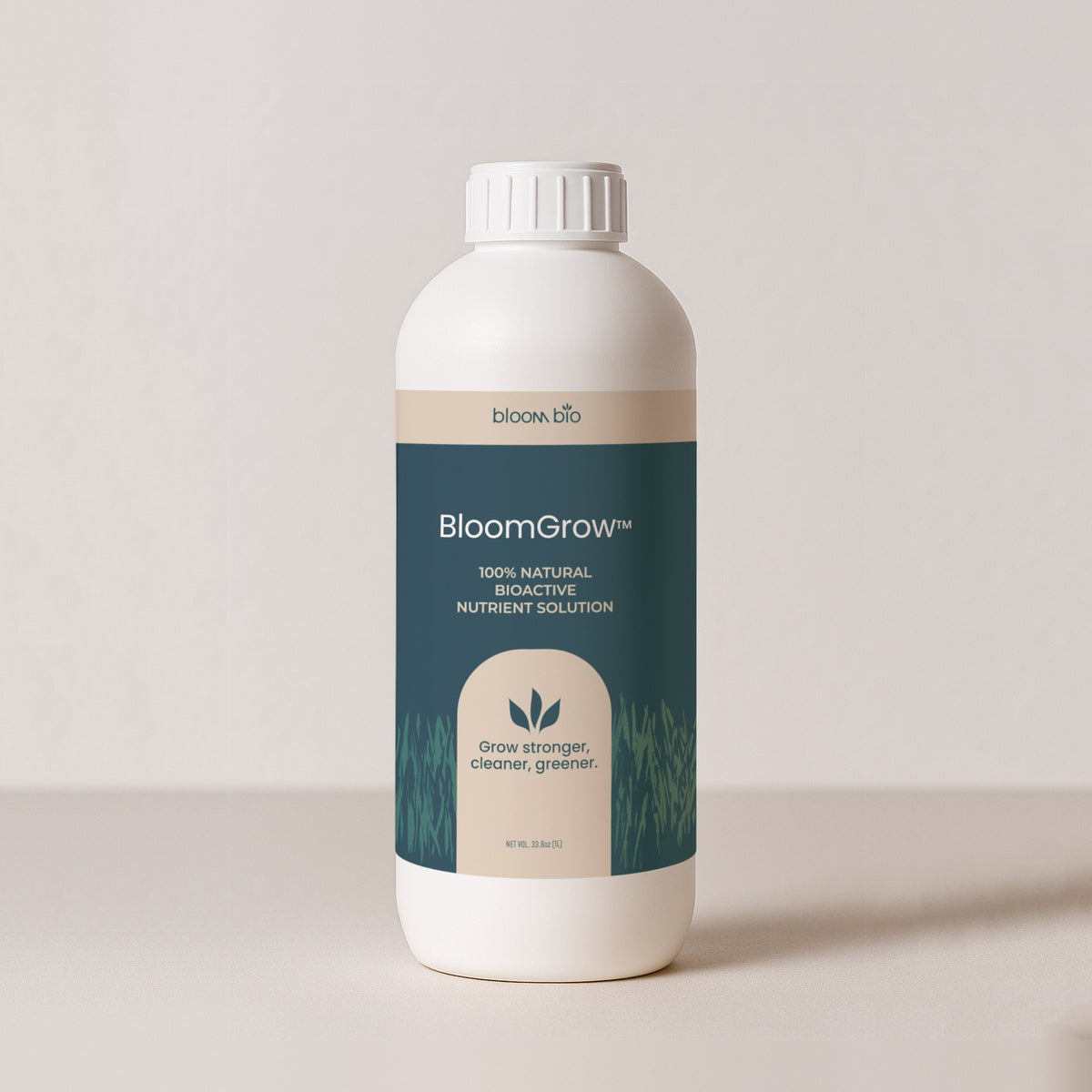 BloomGrow 1 L bottle on a soft neutral studio background